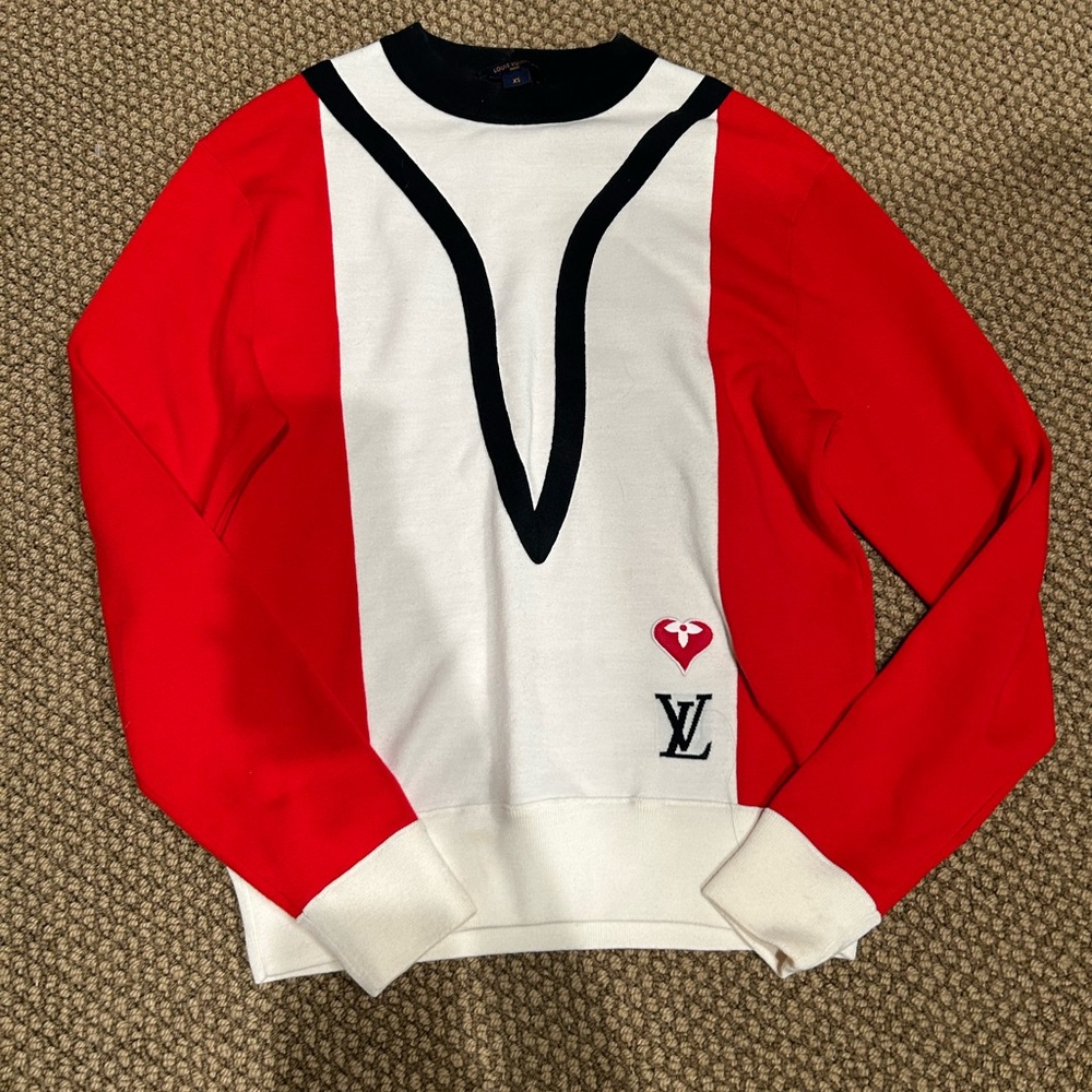 Louis Vuitton Red White Black Track Sweatshirt and Joggers Set - Picture 2 of 7